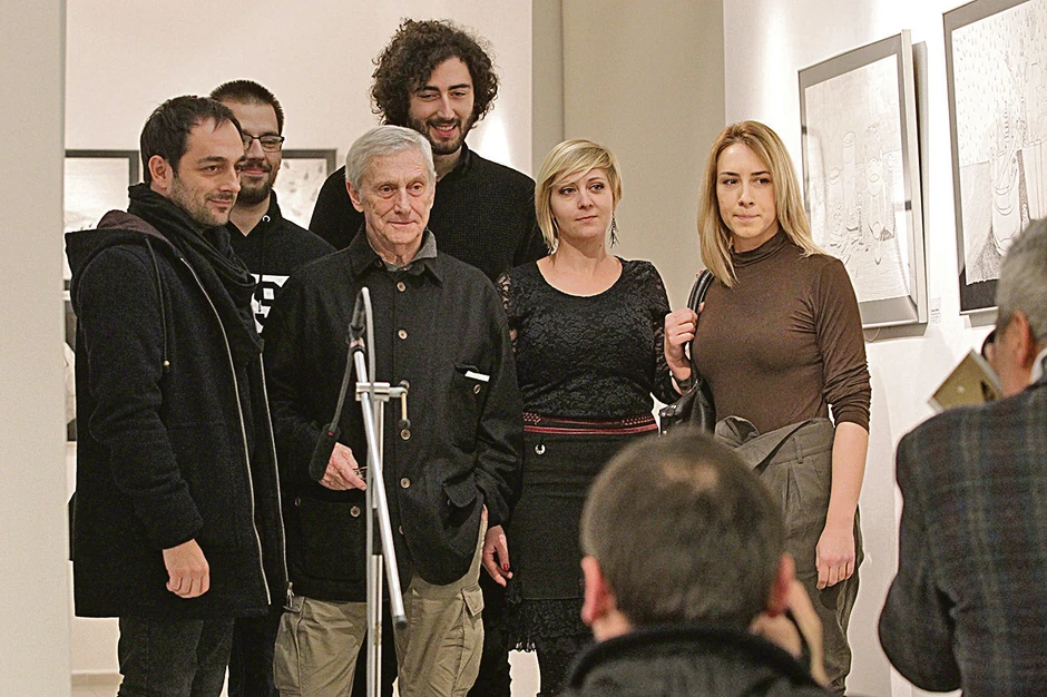 Sa laureatima konkursa za crtež Fondacije Vladimir Veličković