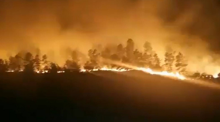 Pusztító tűzvész Spanyolországban /Fotó: Twitter/videó