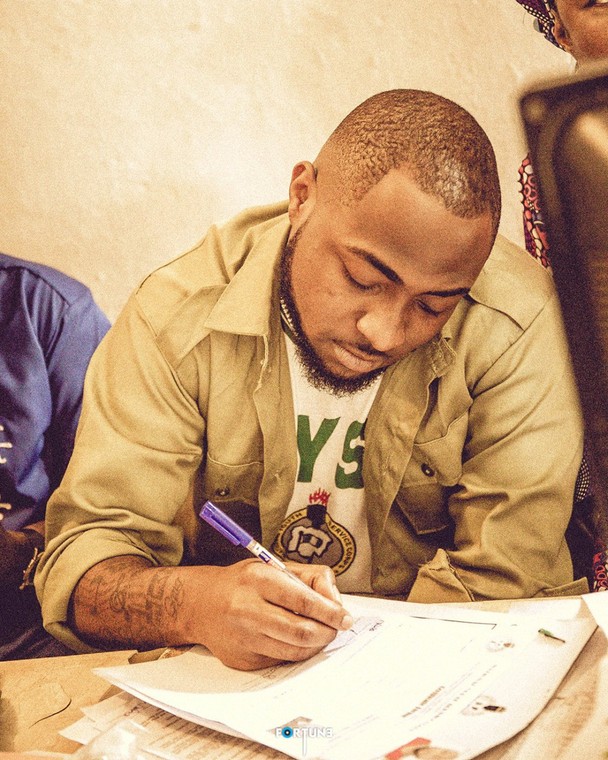 Davido joined other Nigerian graduates to take part in the mandatory one year service scheme 