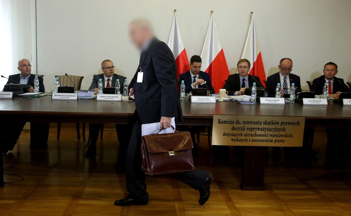 Świadek Michał Sz. podczas przesłuchania przez komisję reprywatyzacyjną