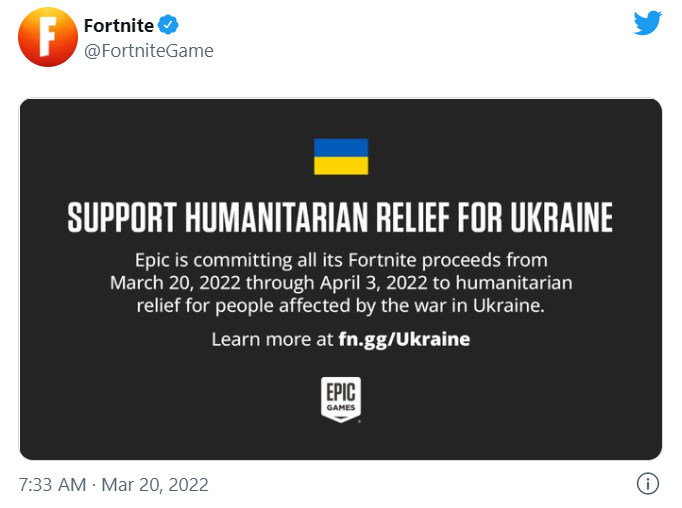 Fortnite sa pripája k podpore Ukrajiny.