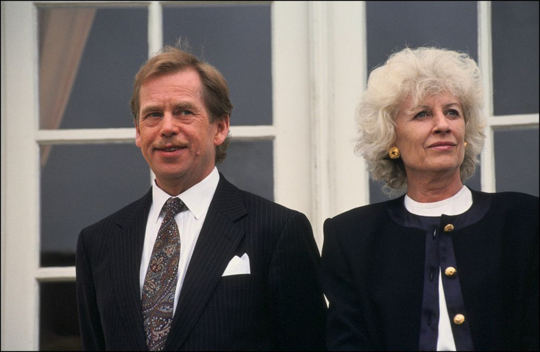 Václav Havel z żoną Olgą w 1991 r.