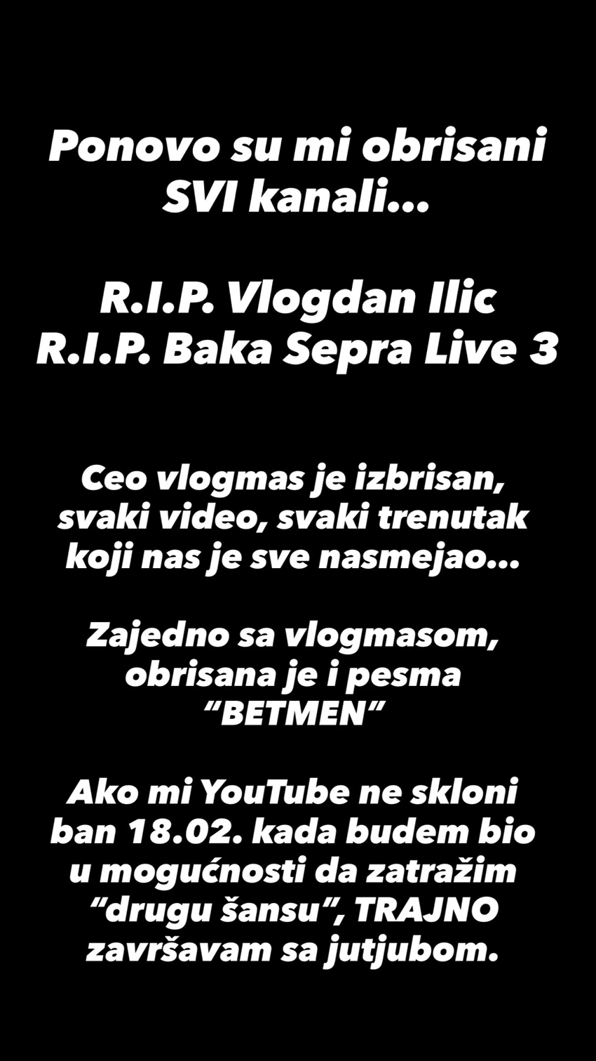 Ponovo ugašeni Jutjub kanali Bake Praseta