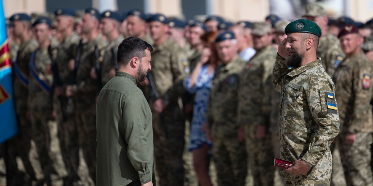 Ukraina. Prezydent Wołodymyr Zełenski uczestniczy w wydarzeniach z okazji Dnia Niepodległości, 24 sierpnia 2023 r.