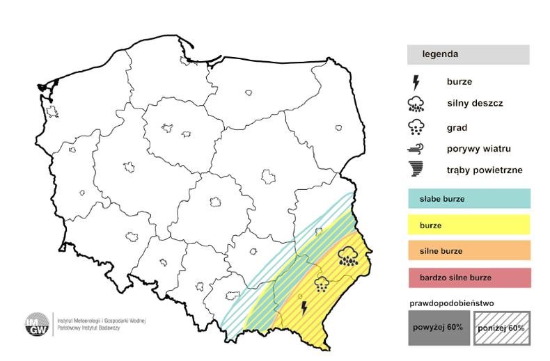 W nocy grzmieć może jeszcze na południowym wschodzie