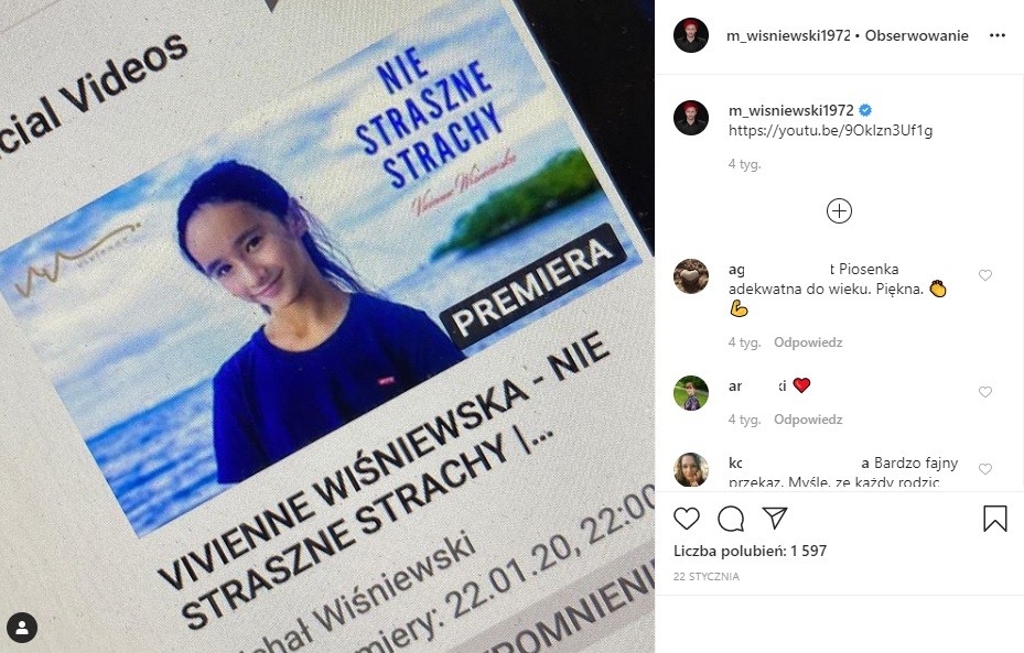 Michał Wiśniewski na Instagramie