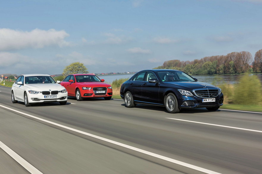Audi A4 III (2007-15), BMW serii 3 VI (2012-19), Mercedes klasy C IV (2014-21)