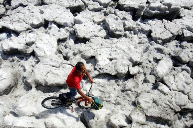 Not Siberia -- Guadalajara, Mexico in the summer after the powerful hail storm