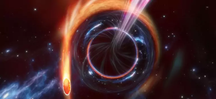 Supermasywna czarna dziura przyłapana na zjadaniu gwiazdy. Teleskop Hubble'a uchwycił to zdarzenie