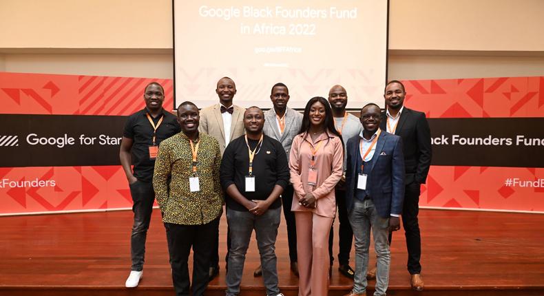 Some of the founders of the 12 Kenya startups that part of the 60 African startups benefiting from the Sh4792 million Google for Startups Black Founders Fund