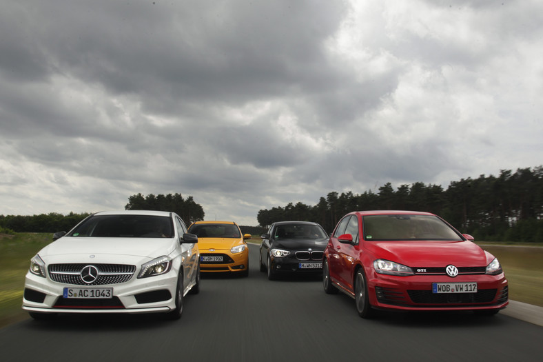 Porównanie: BMW 125i, Ford Focus ST, Mercedes A 250 Sport i VW Golf GTI