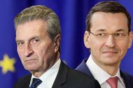 Gunther Oettinger i Mateusz Morawiecki