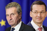 Gunther Oettinger i Mateusz Morawiecki