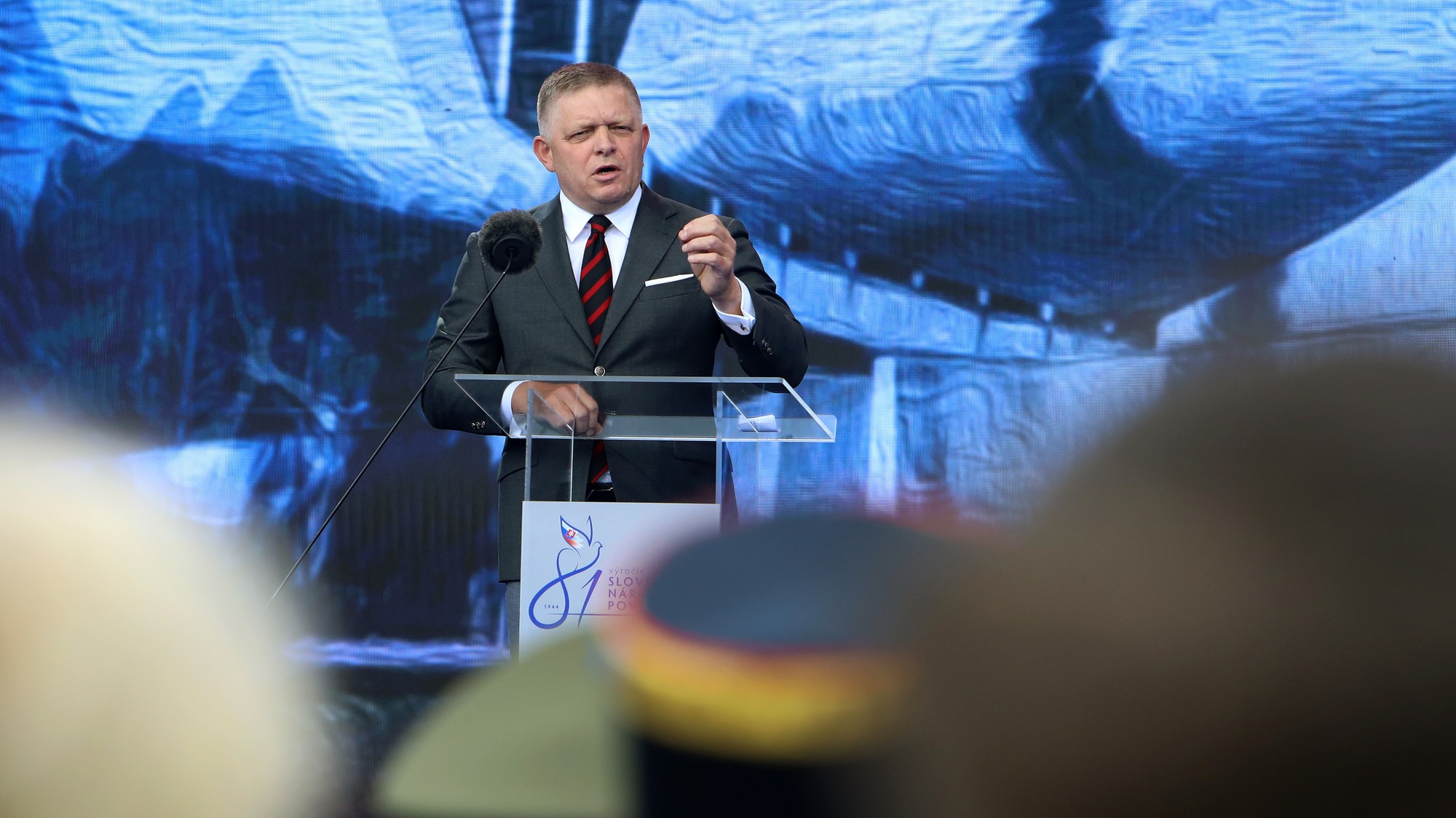 Predseda vlády SR Robert Fico na oslavách 81. výročia Slovenského národného povstania.