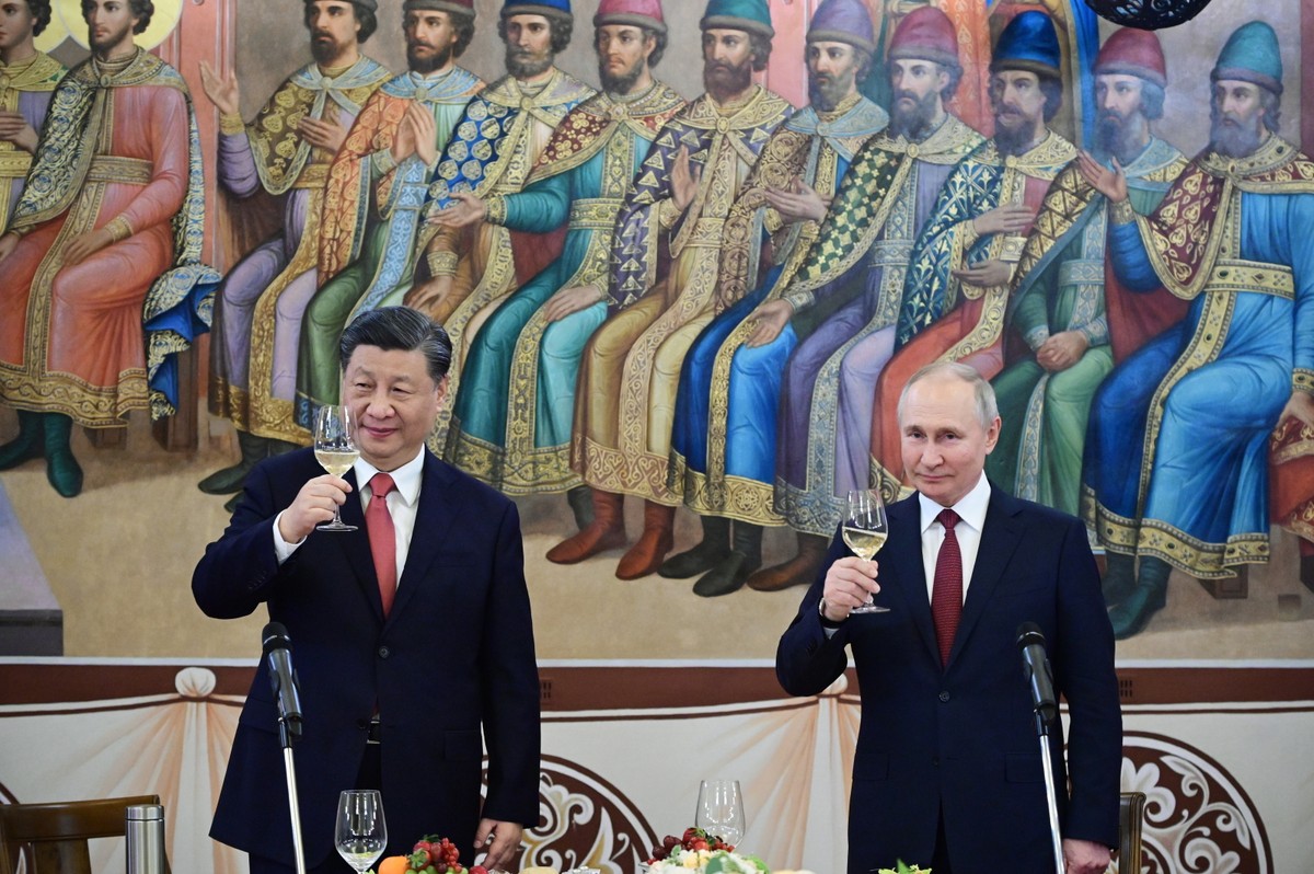 Xi Jinping podczas wizyty w Moskwie