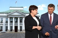 Beata Szydło, MArek Kuchciński, Stanisław Karczewski pod Belwederem  