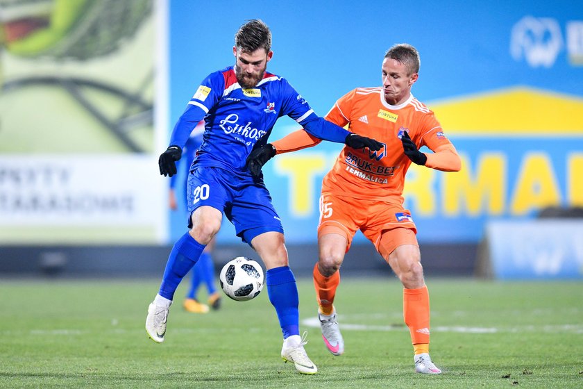 Pilka nozna. Fortuna I liga. Podbeskidzie Bielsko-Biala - Chojniczanka Chojnice. 20.10.2018