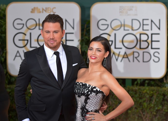 Channing Tatum z żoną Jenną Dewan-Tatum na gali Złotych Globów 2014