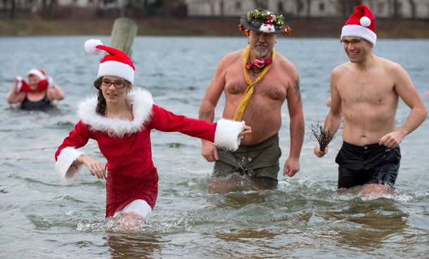 GERMANY TRADITION CHRISTMAS SWIMMING