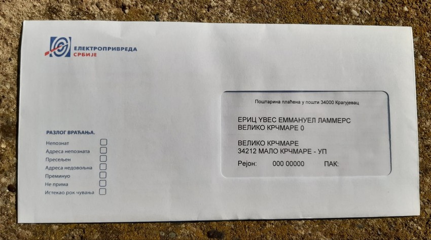Računi za struju stizali su na njegovo ime