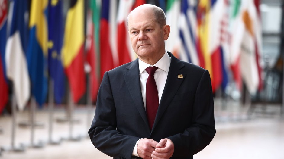 Kanclerz Olaf Scholz przed posiedzeniem Rady Europejskiej