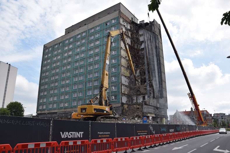 Katowice Rozbiórka Hotelu Silesia Fot Paweł Pawlik