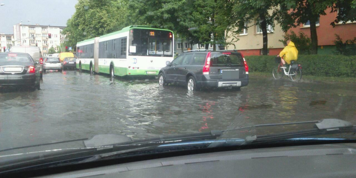 Gwałtowne ulewy przeszły nad Podlasiem 