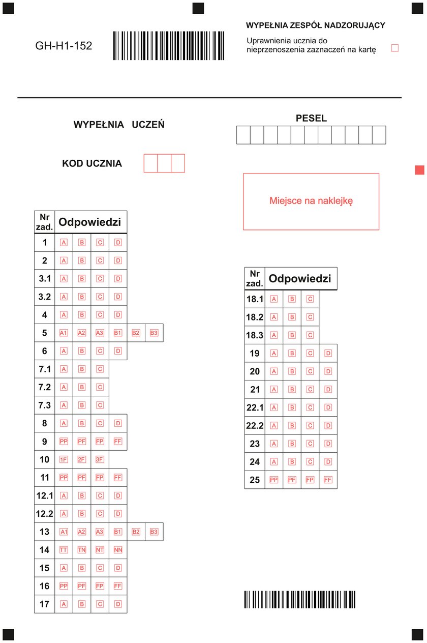 Arkusz egzaminacyjny - historia i WOS