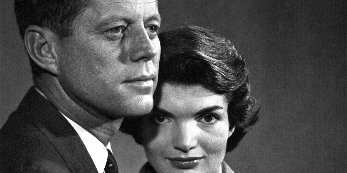 John F. Kennedy z żoną Jackie. 