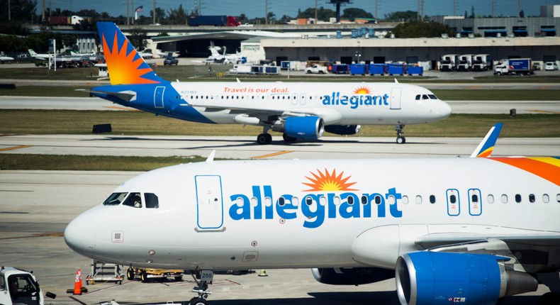 Planes from Allegiant Air.Tom Williams/CQ Roll Call via Getty Images