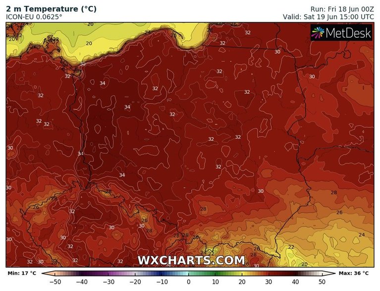 W sobotę na zachodzie temperatura może przekroczyć 35 st. C