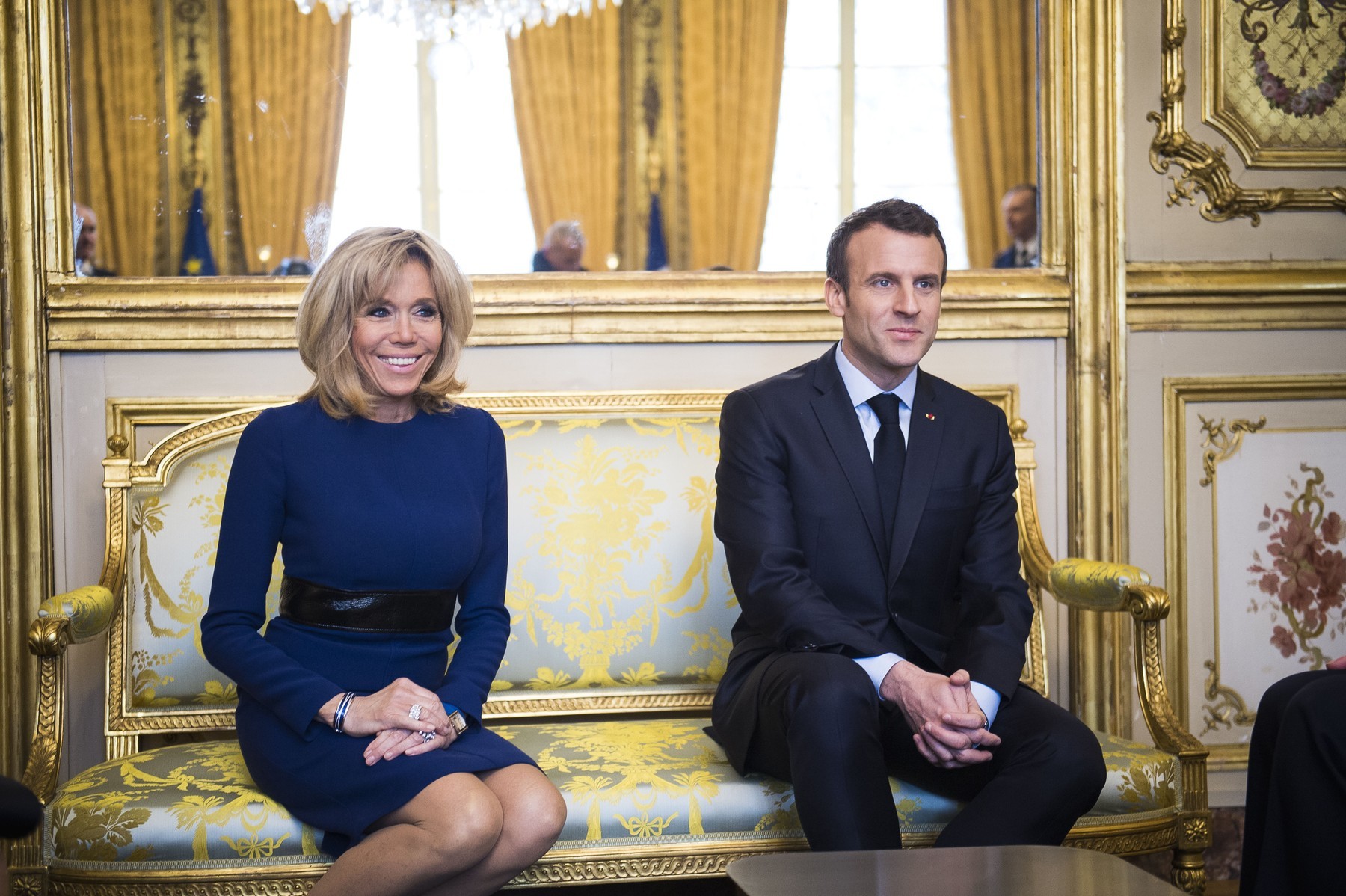 Emmanuel Macron a jeho manželka Brigitte.