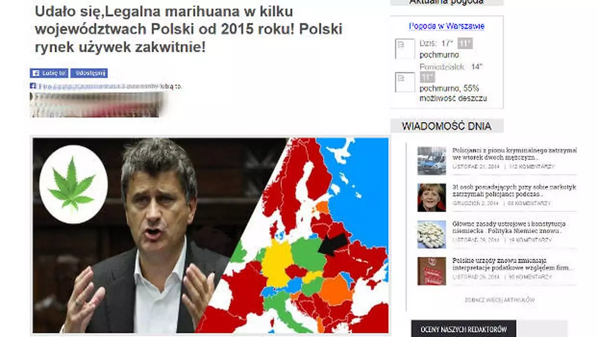 Legalizacja marihuany w Polsce – uwaga na nowy przekręt na Facebooku!