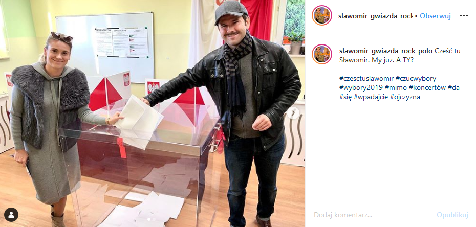 Sławomir i Kajra na wyborach