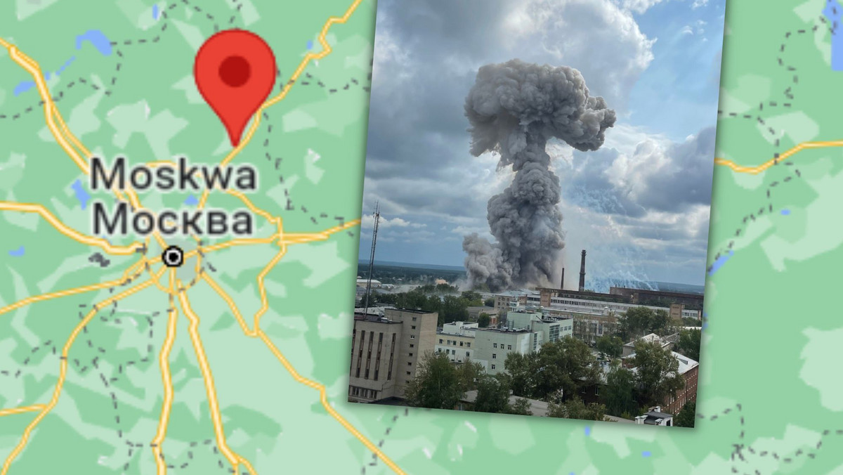 Potężny wybuch blisko Moskwy. Ogromny słup dymu widać z daleka [NAGRANIA]