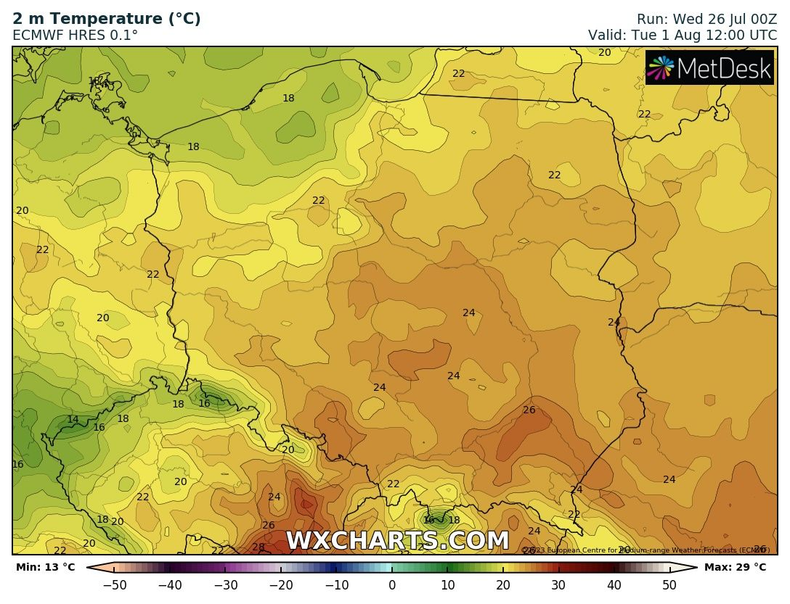 Temperatura nie zachwyci i miejscami może mieć problemy z przekroczeniem 20 st. C