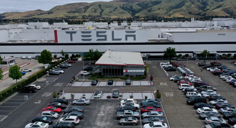 The former IT employee was laid off at this Tesla factory in Fremont, California in June 2022.