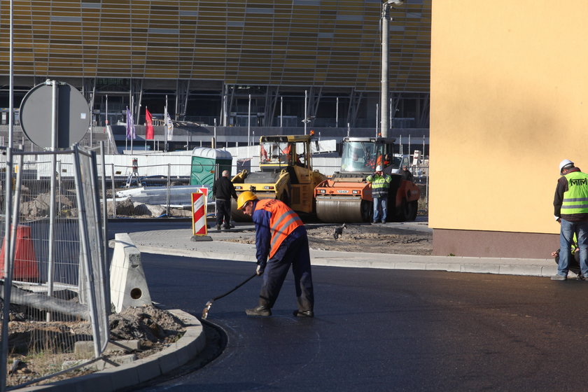 drogowcy pracują nad Węzłem Marynarki Polskiej w Gdańsku