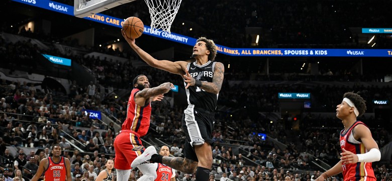 Sochan zdobył 11 punktów. Dziewiąte zwycięstwo San Antonio Spurs
