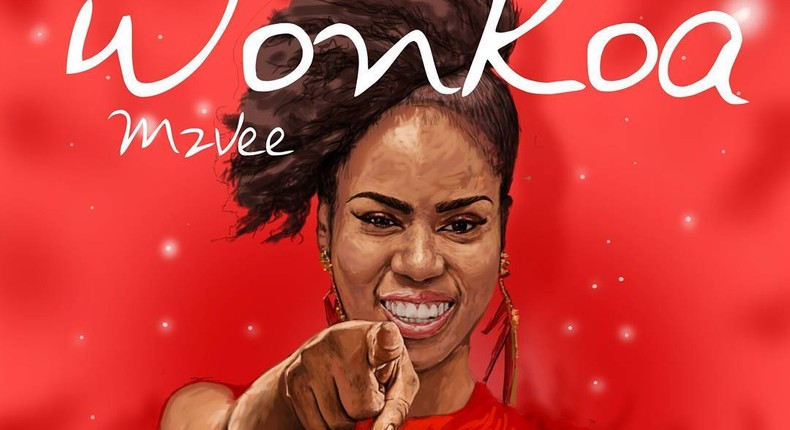 MzVee's latest Highlife track titled Wonkoa cover artwork