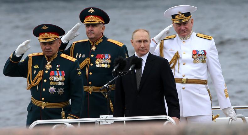 Russian President Vladimir Putin and Defence Minister Sergei Shoigu were present at Navy Day on July 31, but one of the military's top-ranking generals was notably absent.