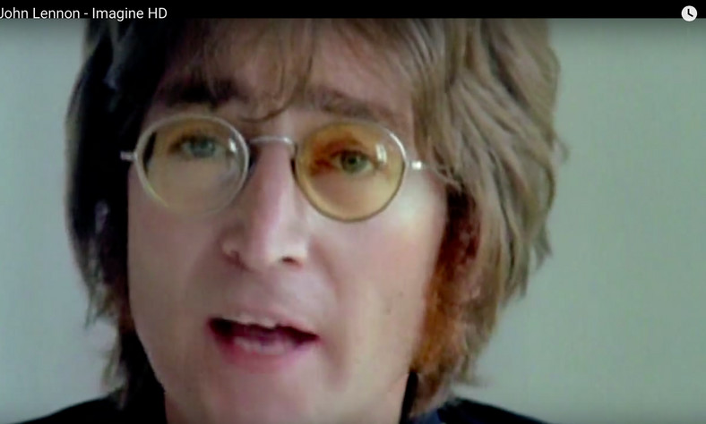 John Lennon śpiewa "Imagine", fot. screen z You Tube