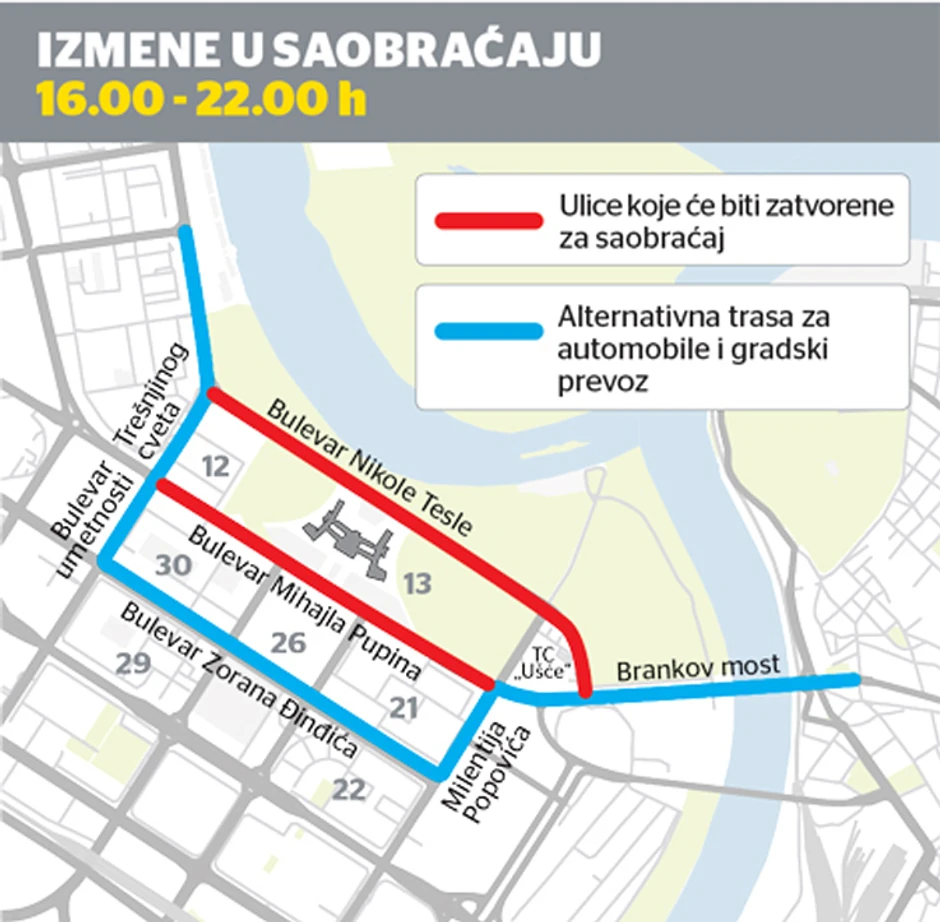 Izmene u saobraćaju tokom inauguracije