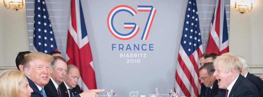 Donald Trump i Boris Johnson podczas pierwszego spotkania od czasu kiedy Brytyjczyk stanął na czele rządu. 