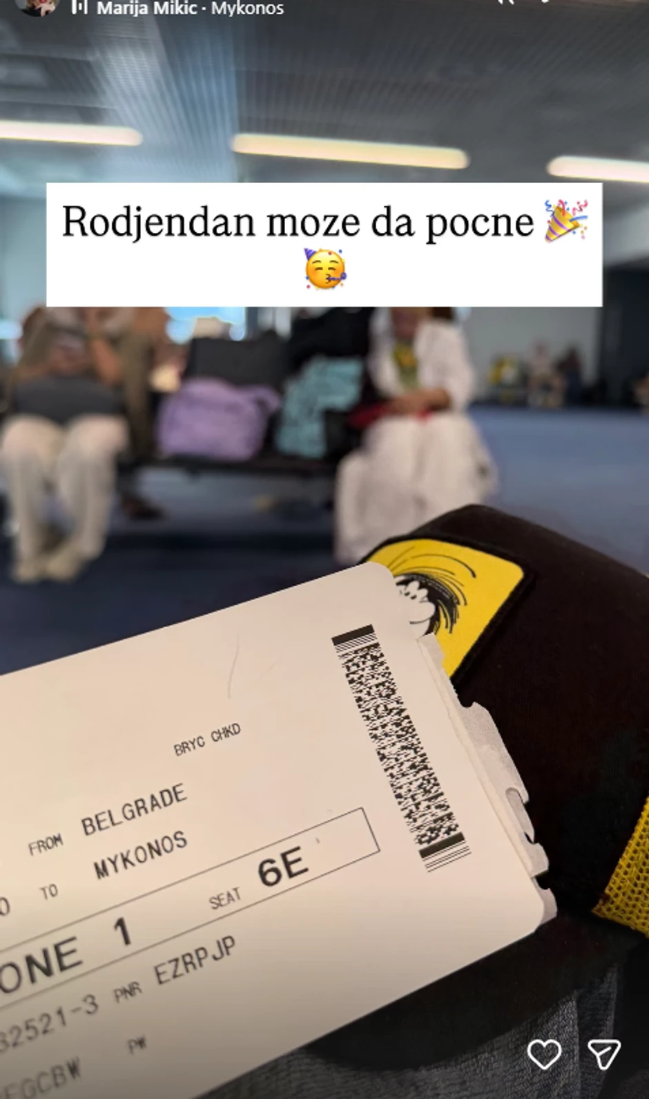 Marija Mikić slavi rođendan na Mikonosu