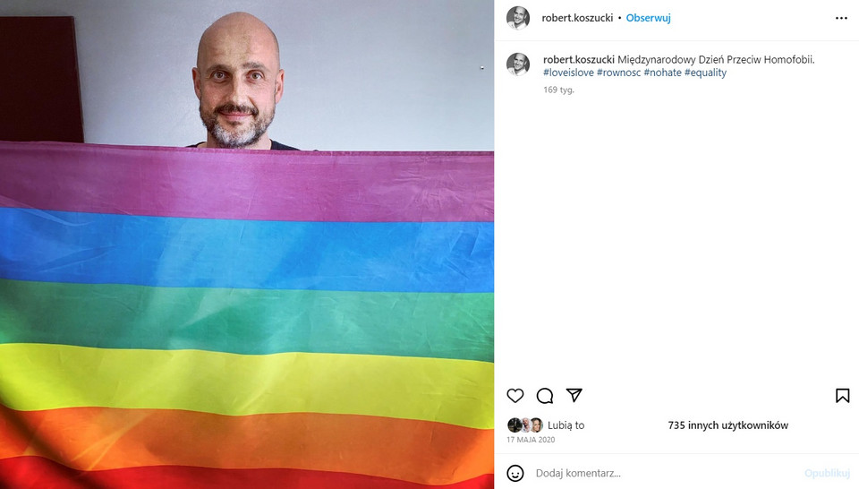 Robert Koszucki w Międzynarodowy Dzień Przeciw Homofobii 2020