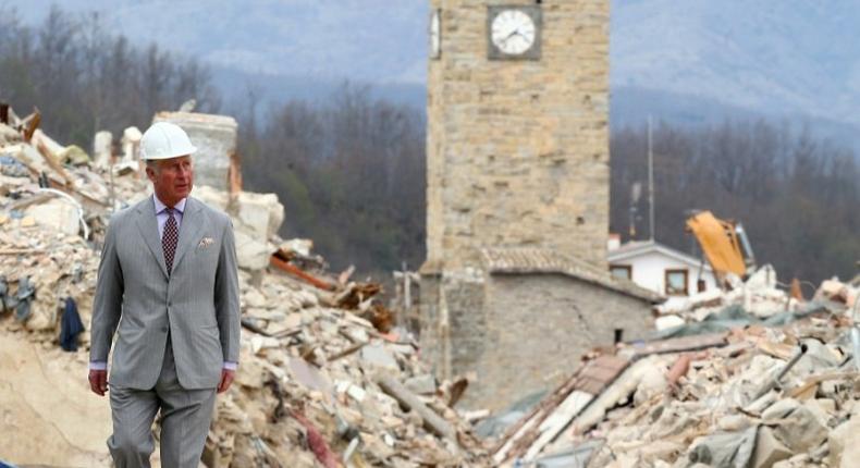 Prince Charles visits the Italian quake-hit town of Amatrice as part of his European tour aimed at strengthening relations with EU allies post Brexit