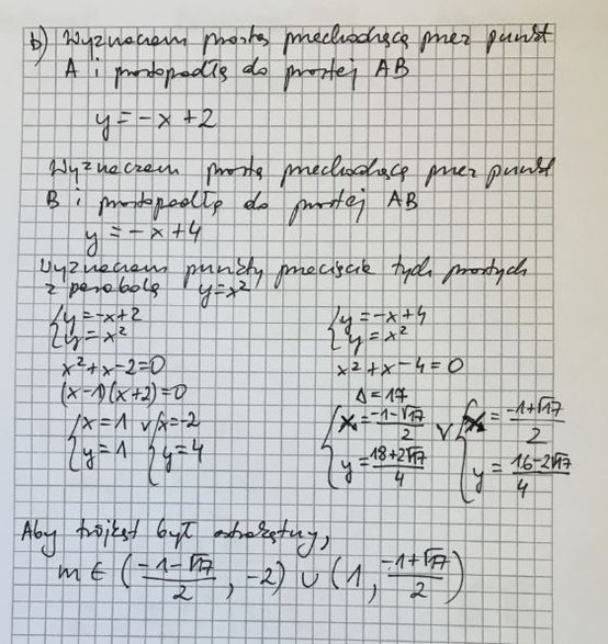 Zadanie 14, podpunkt b) na egzaminie maturalnym z matematyki - poziom rozszerzony