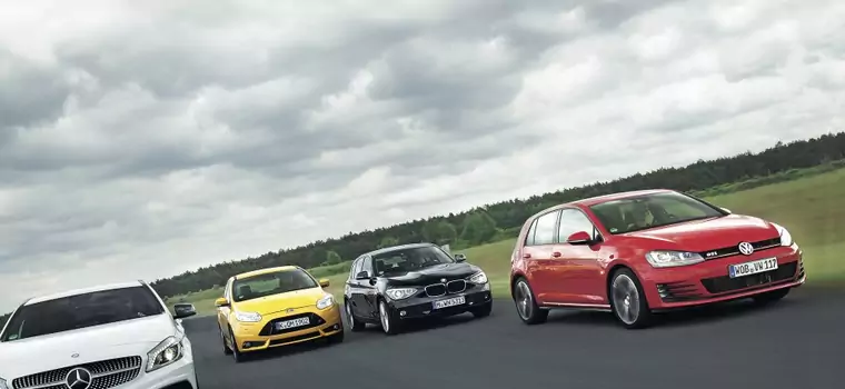 Golf GTI kontra Focus ST, BMW serii i i Mercedes klasy A: sportowe kompakty - mocniejsze niż kiedykolwiek