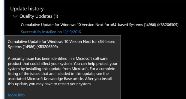W Windows 10 14986.1001 rozwiązano problemy z zabezpieczeniami